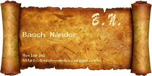 Basch Nándor névjegykártya